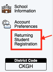 returning student registration