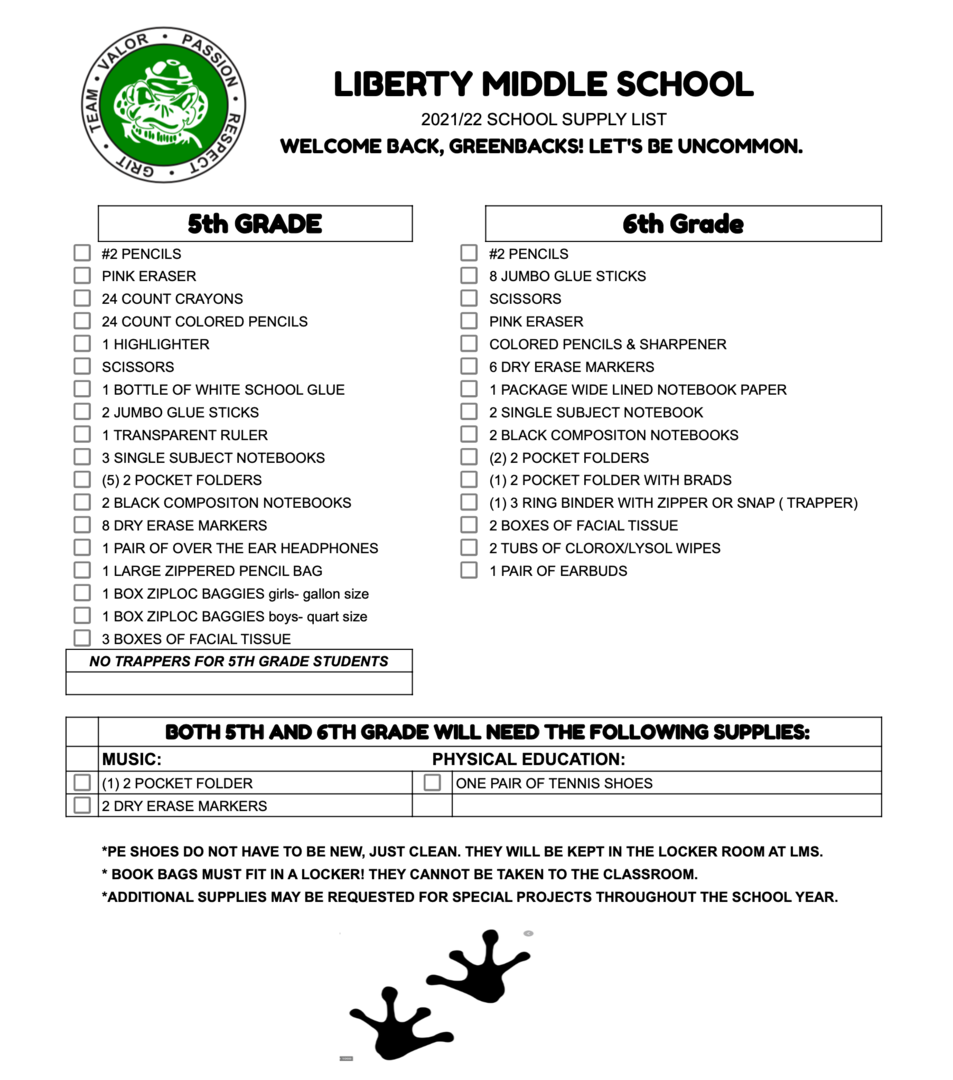 LMS 5th 6th Supply List 